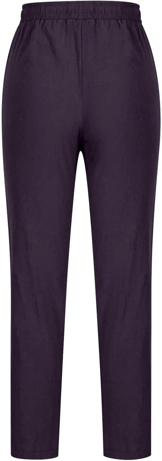 BZGTZT Wide Leg Pants for Women Summer High Waist Drawstring Pants Loose Fit Beach Pants Comfy Lightweight Linen Trousers