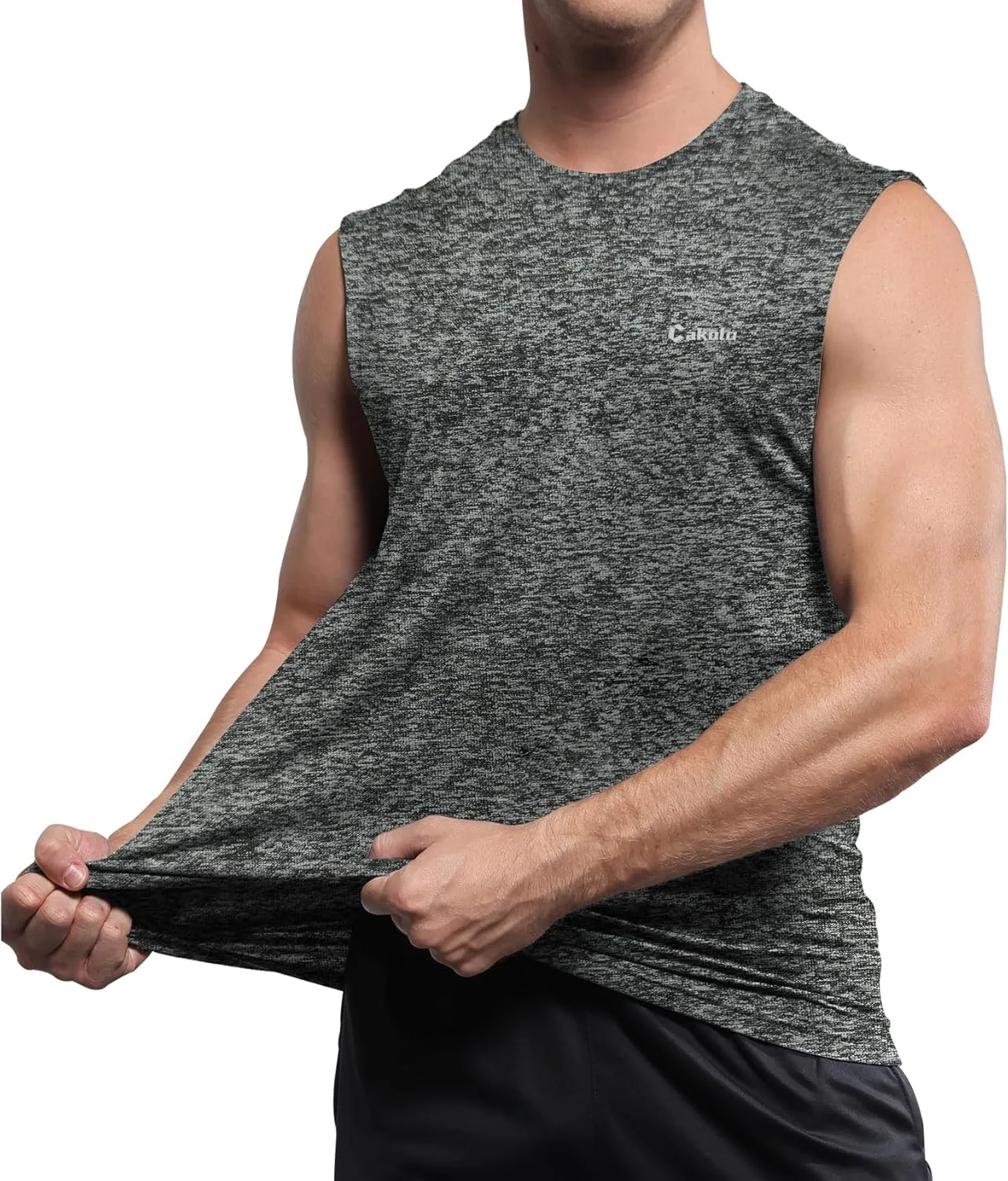 Cakulo Men's Workout Swim Sleeveless Shirts Quick Dry Beach Pool Tech Running Athletic Exercise Muscle Tank Top Big and Tall
