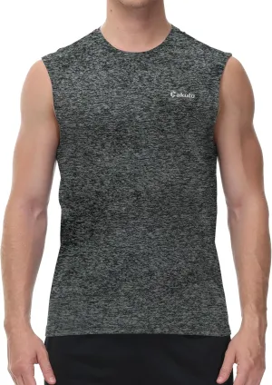 Cakulo Men's Workout Swim Sleeveless Shirts Quick Dry Beach Pool Tech Running Athletic Exercise Muscle Tank Top Big and Tall