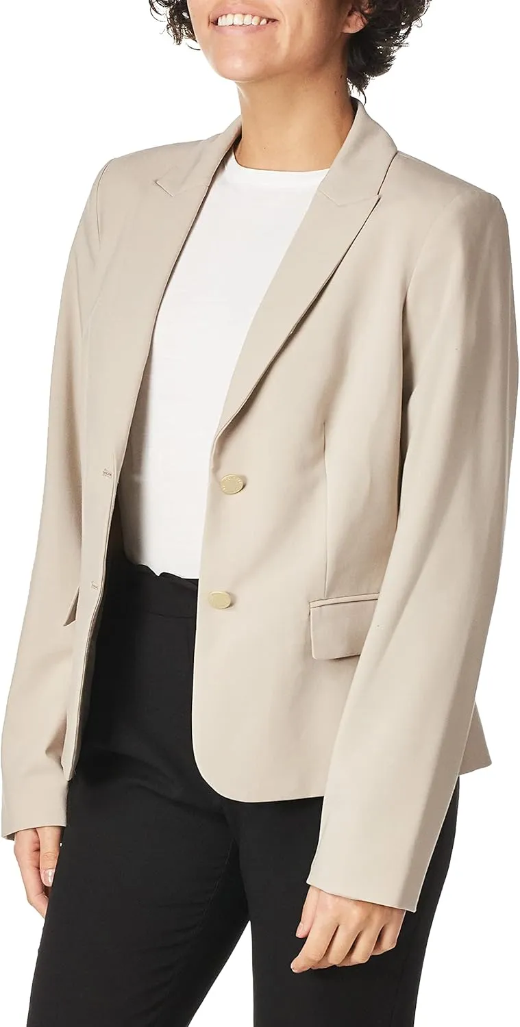 Calvin Klein Women's Two Button Lux Blazer (Petite, Standard, & Plus)