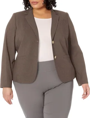 Calvin Klein Women's Two Button Lux Blazer (Petite, Standard, & Plus)
