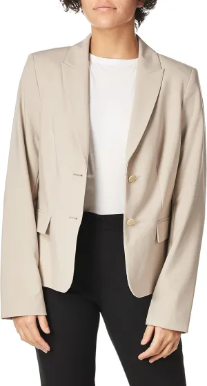 Calvin Klein Women's Two Button Lux Blazer (Petite, Standard, & Plus)