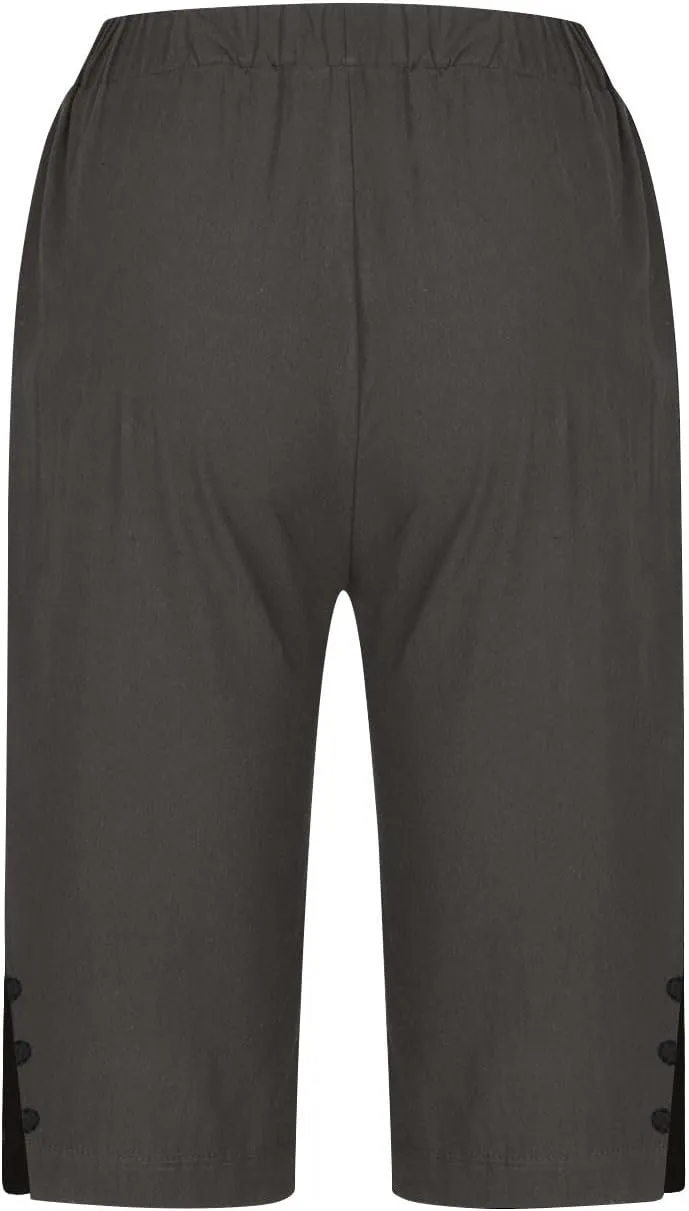 Capri Pants for Women 2025 Knee Length Cotton Linen Capris Summer Straight Leg Loose Beach Bermuda Shorts with Pocket