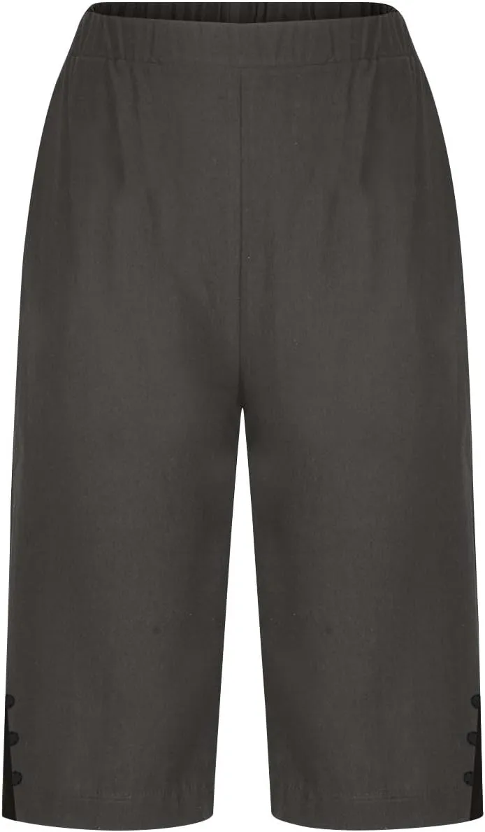 Capri Pants for Women 2025 Knee Length Cotton Linen Capris Summer Straight Leg Loose Beach Bermuda Shorts with Pocket