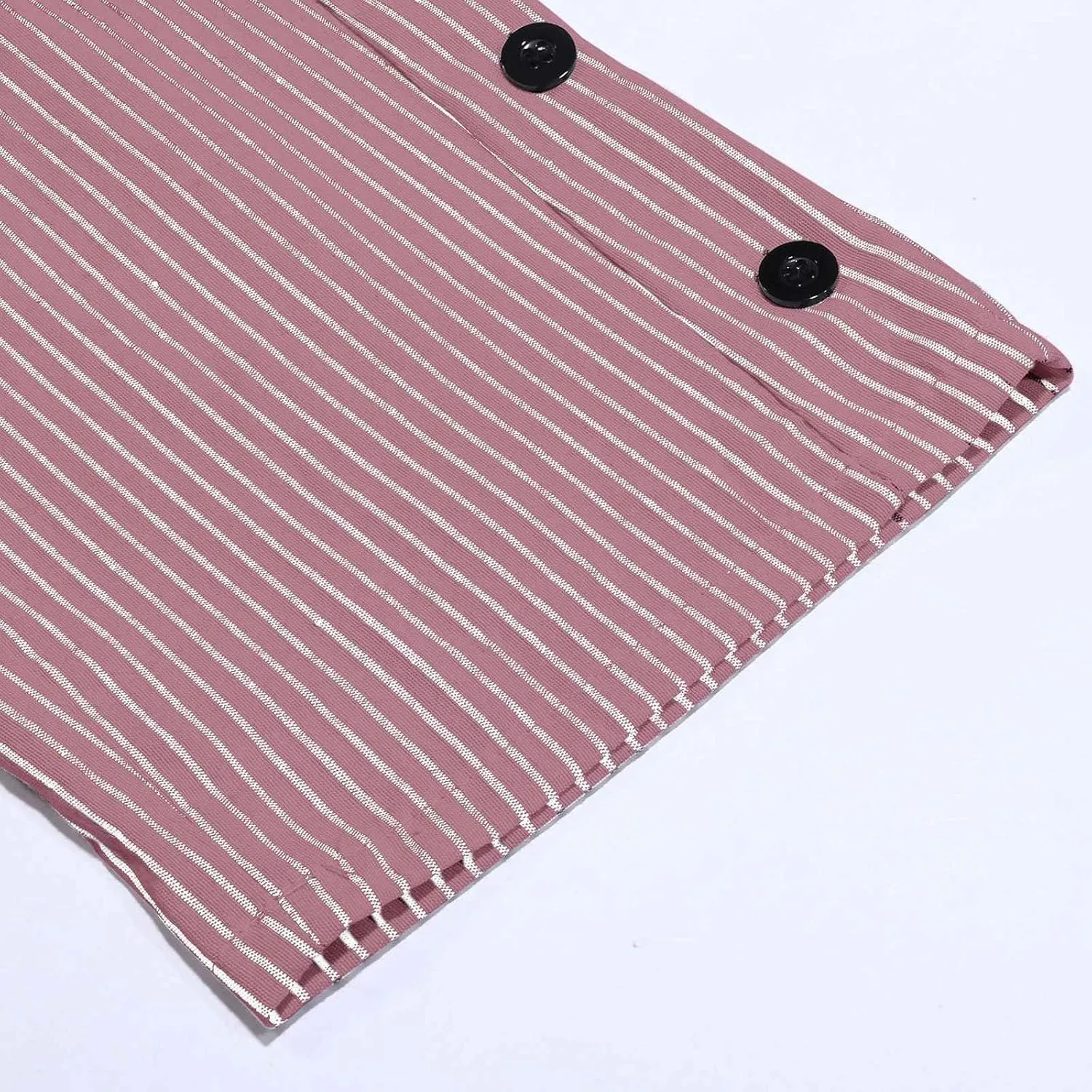 Capri Pants for Women Casual Striped Linen Pants Loose Fit Drawstring Trousers High Waist Cropped Trousers