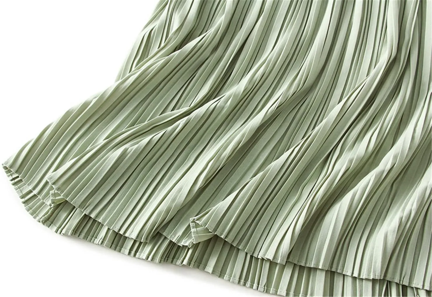 Casual Midi Pleated Skirt Women Autumn Winter Spring High Waist A-Line Skirts