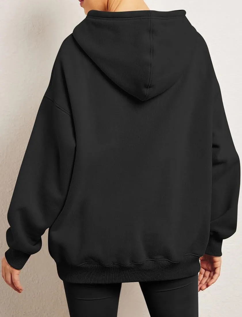Chaos World Women's Long Sleeve Oversized Pullover Solid Color Y2K Hoodie Fall Winter Sweatshirt with Pocket