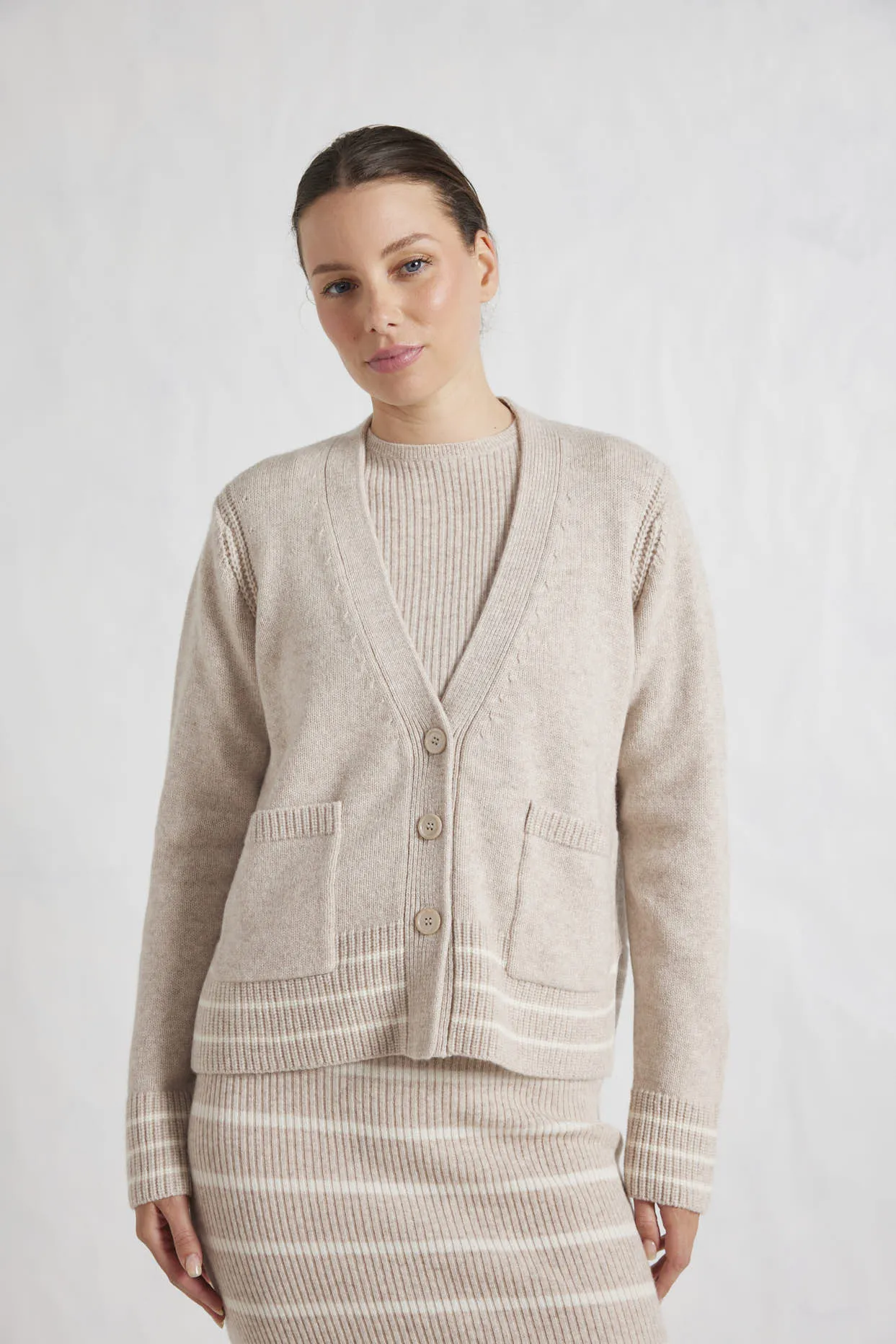 Charlotte Merino Cardi In Beige