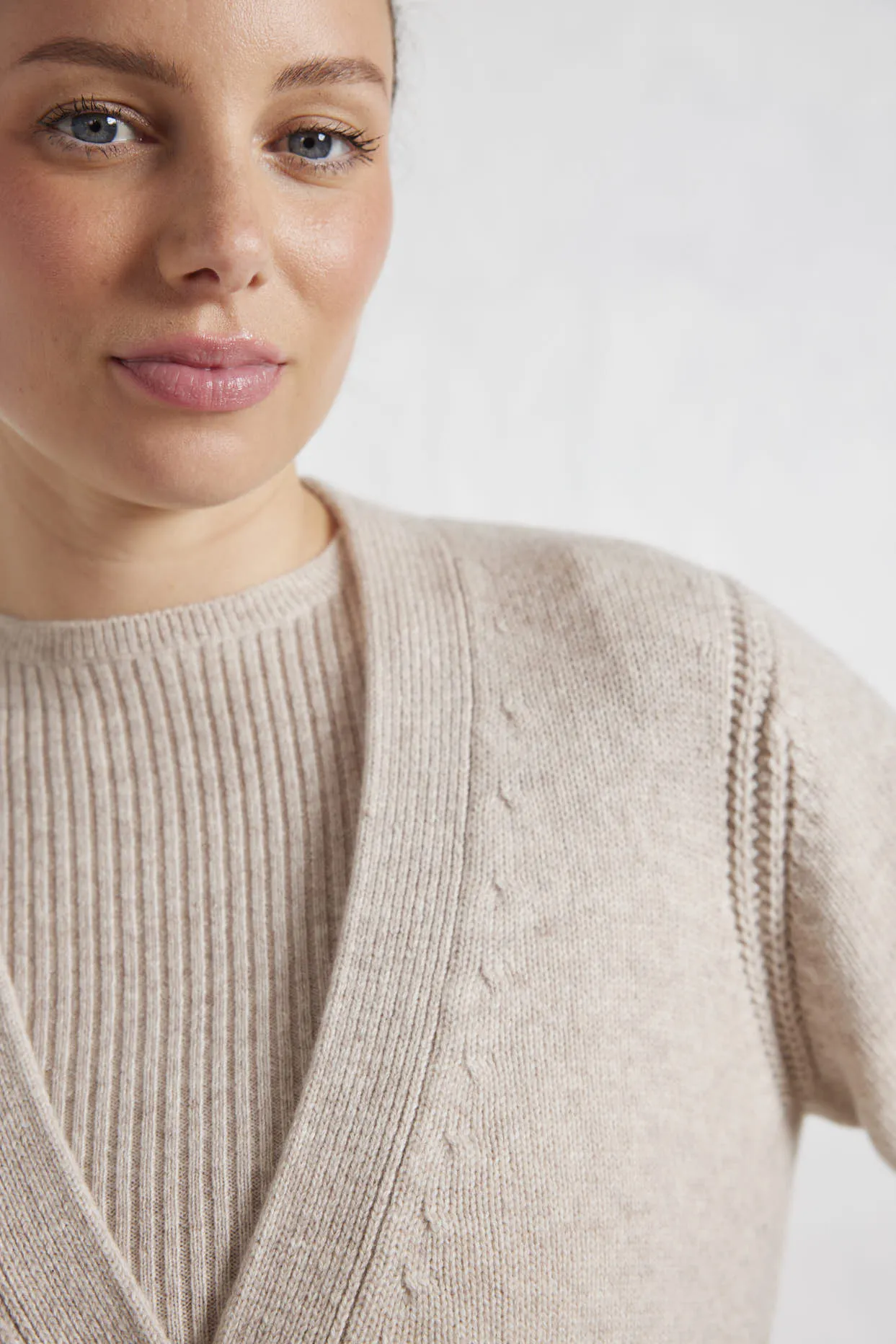 Charlotte Merino Cardi In Beige