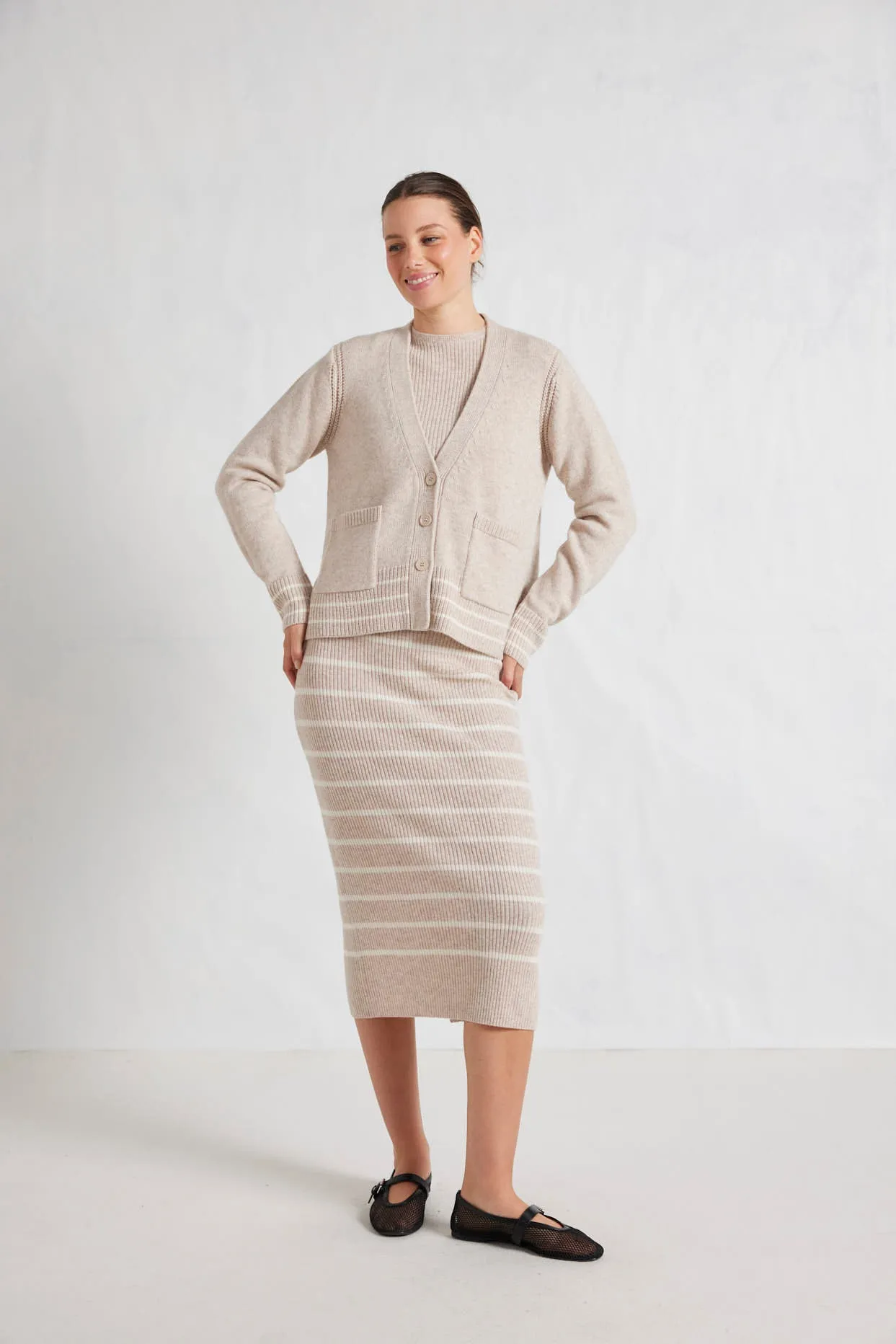 Charlotte Merino Cardi In Beige