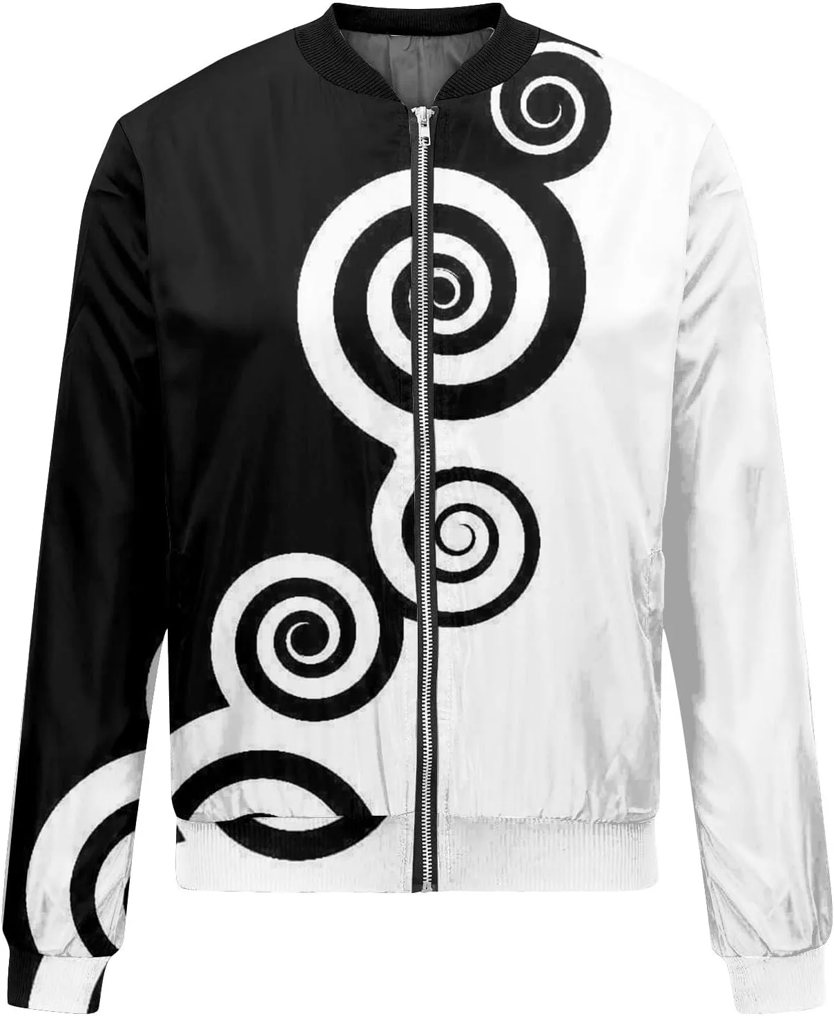 ChicCrate Bomber Jacket Women 2025 Long Sleeve Stand Collar Fall Jackets Lightweight Causal Floral Zip Up Coats