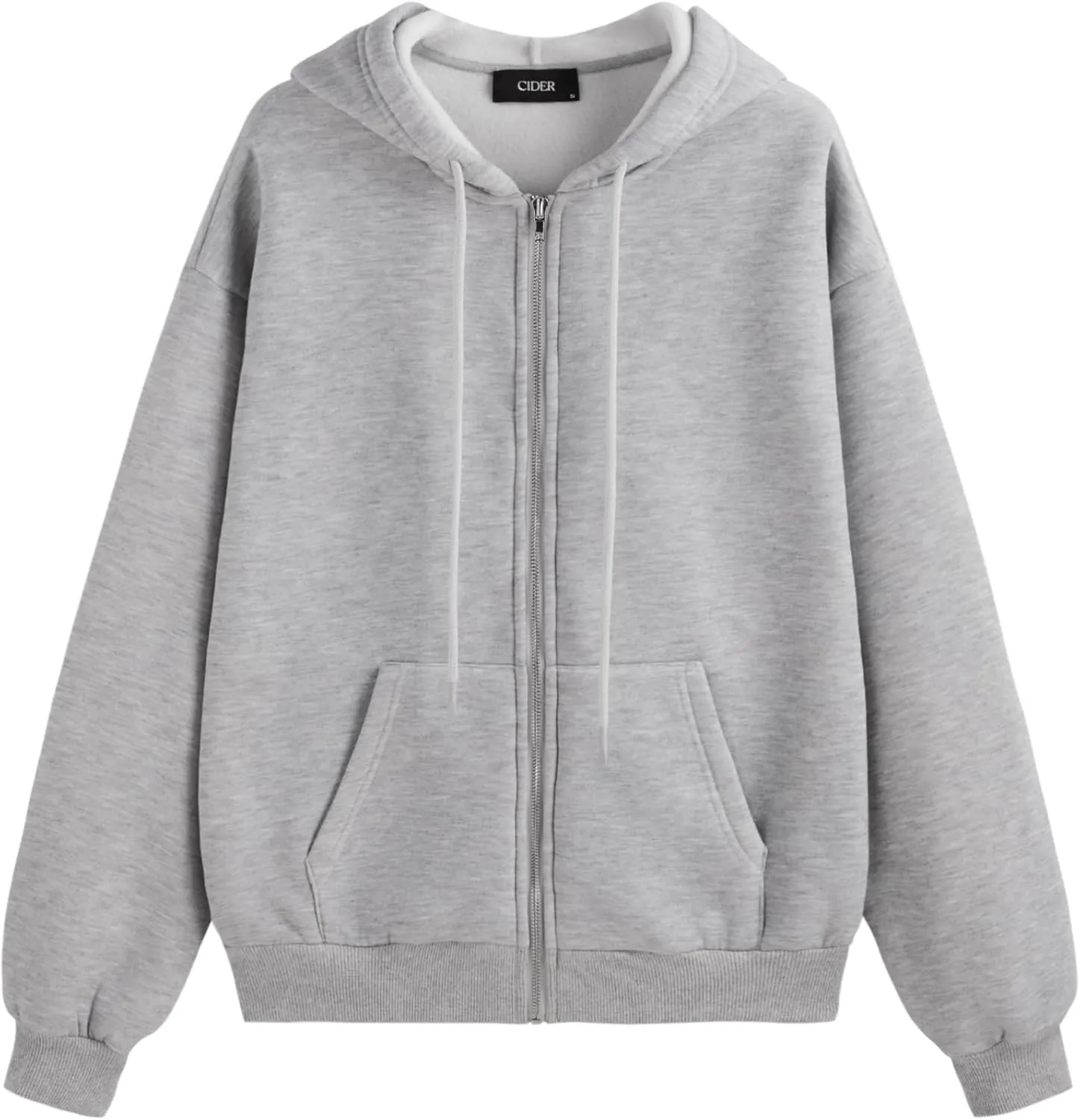CIDER Womens Oversized Zip Up Hoodies Casual Long Sleeve Sweatshirt with Pockets