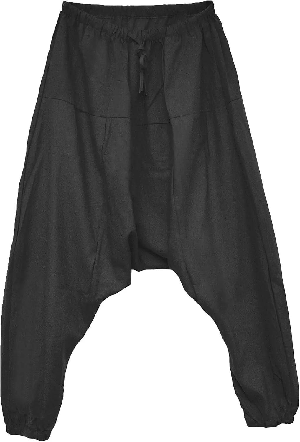 CLANMILUMS Men Women Harem Pants Elastic Drawstring Waist Loose Fit Hippie Boho Aladin Yoga Pants
