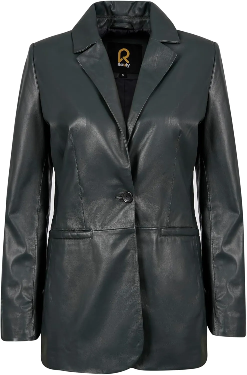 Classic 2-Button Lambskin Leather Blazer Women - Casual Coat Long Sleeves Suit Style Real Leather Jacket for Women
