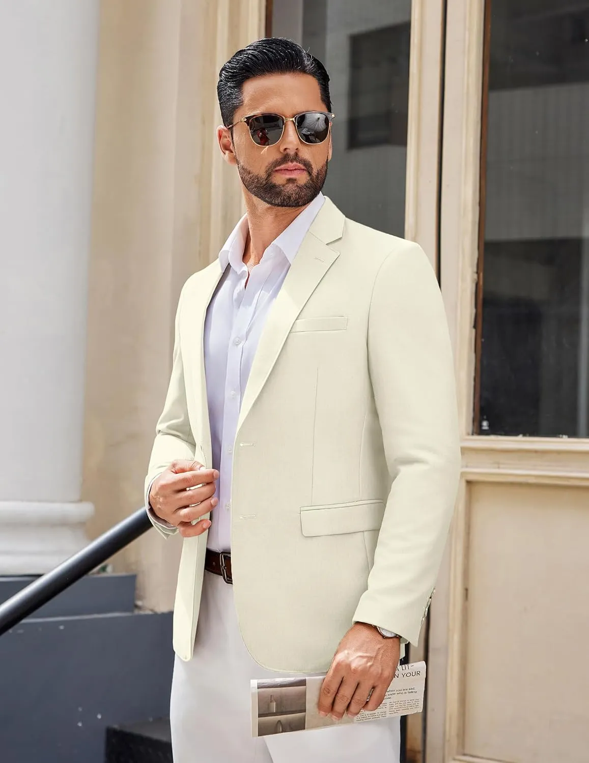 COOFANDY Men's Casual Blazer Lightweight Sport Coats Two Buttons Slim Fit Suit Jacket for Business Wedding Dress