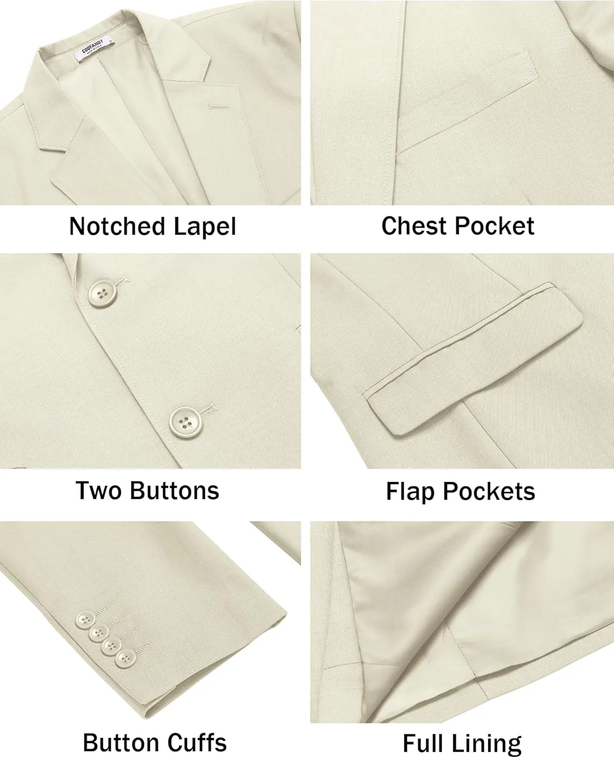 COOFANDY Men's Casual Blazer Lightweight Sport Coats Two Buttons Slim Fit Suit Jacket for Business Wedding Dress