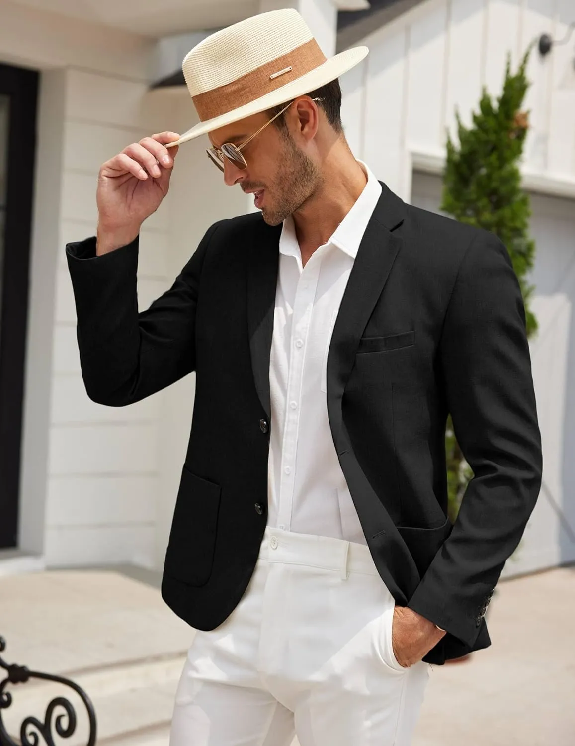 COOFANDY Mens Casual Blazer Sport Coat Lightweight Two Button Business Suit Jackets