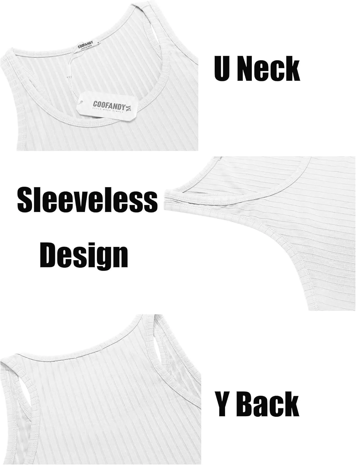 COOFANDY Men's Workout Tank Top Ribbed Knit Sleeveless Gym Muscle T Shirts Bodybuilding Tee