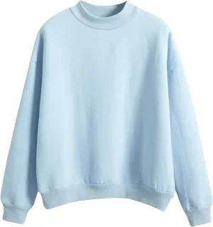 Crewneck Fleece Sweatshirts For Women Cute Fall Fashion Outfits Long Sleeve Oversized Sweatshirt Pullover Sweater