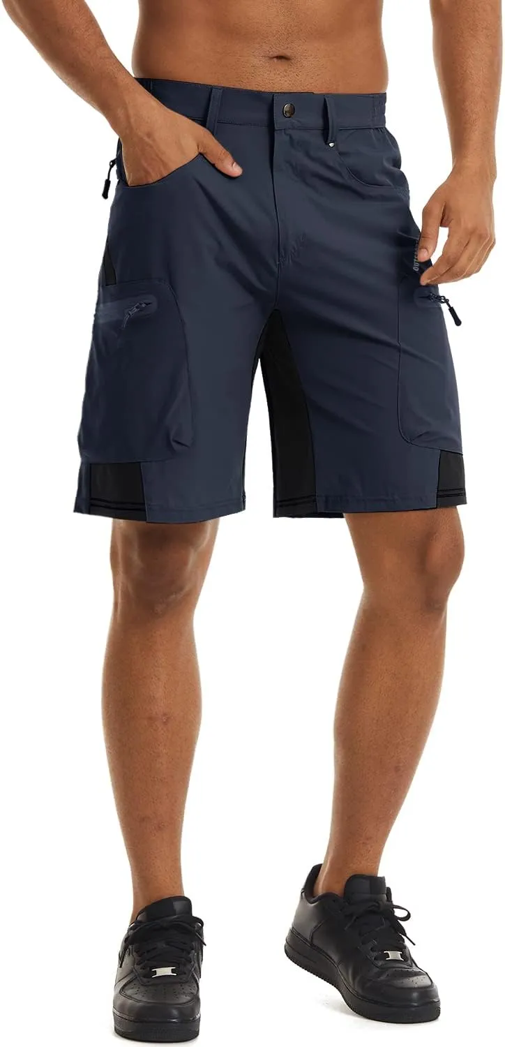 CRYSULLY Men's Hiking Cargo Shorts Outdoor Summer Lightweight Quick Dry Casual Shorts with 5 Pocket