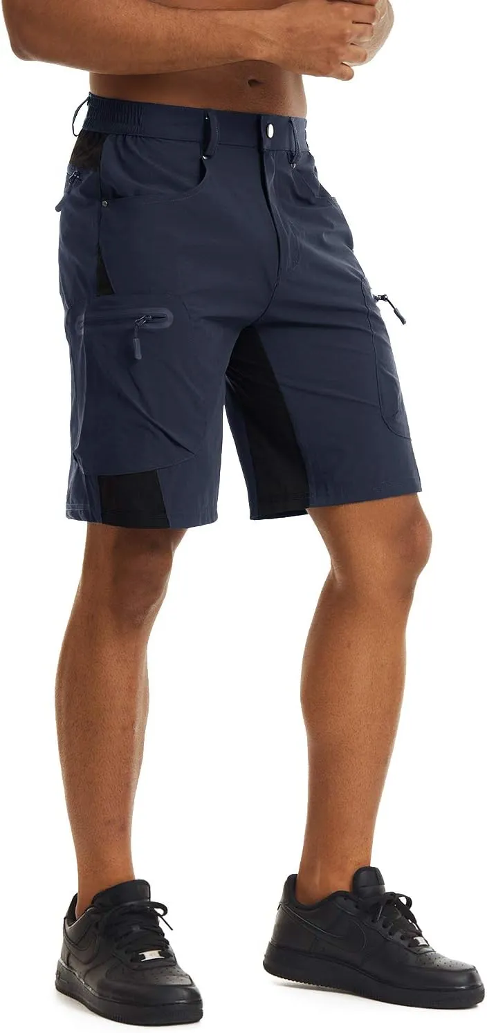 CRYSULLY Men's Hiking Cargo Shorts Outdoor Summer Lightweight Quick Dry Casual Shorts with 5 Pocket