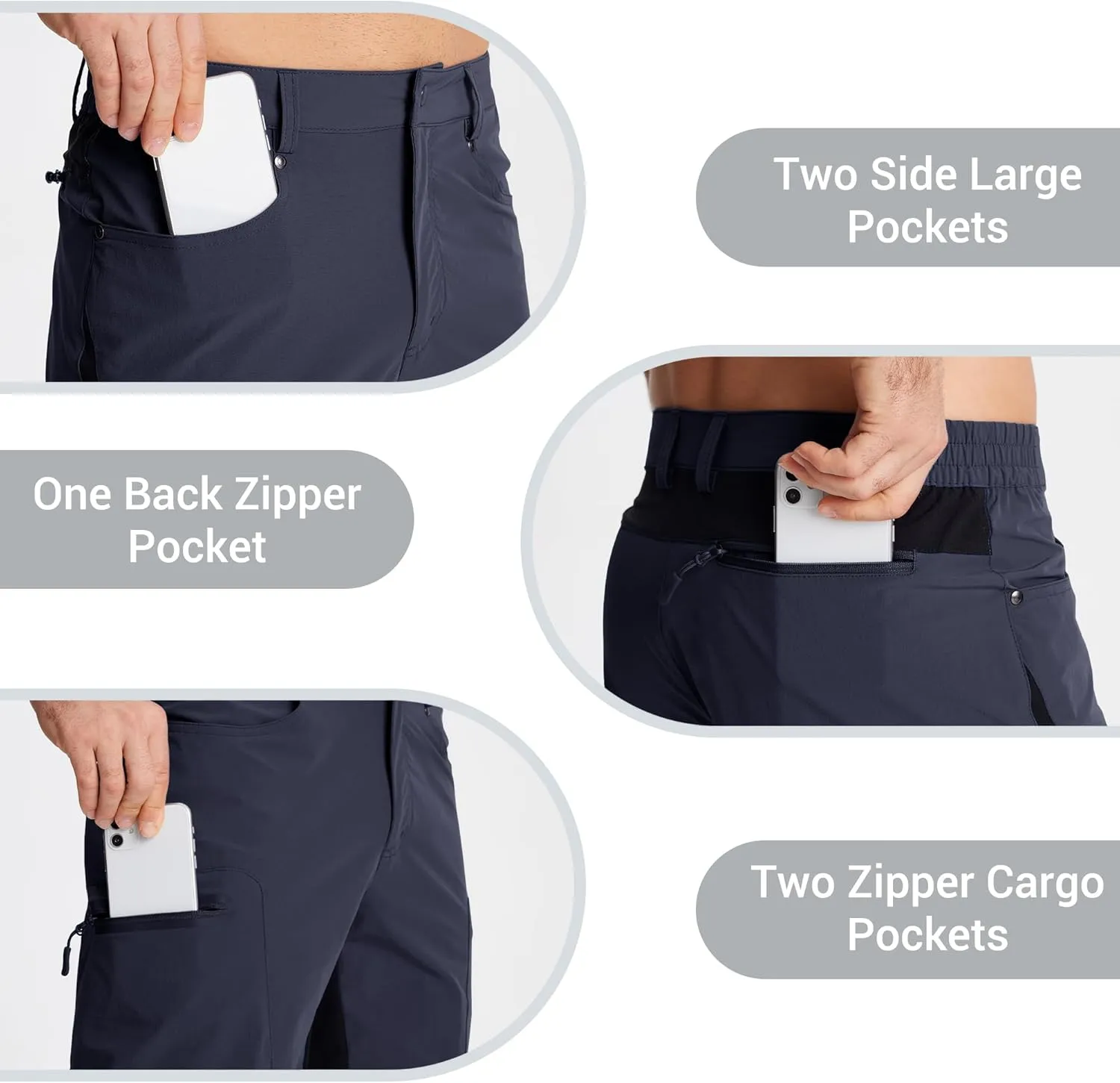 CRYSULLY Men's Hiking Cargo Shorts Outdoor Summer Lightweight Quick Dry Casual Shorts with 5 Pocket
