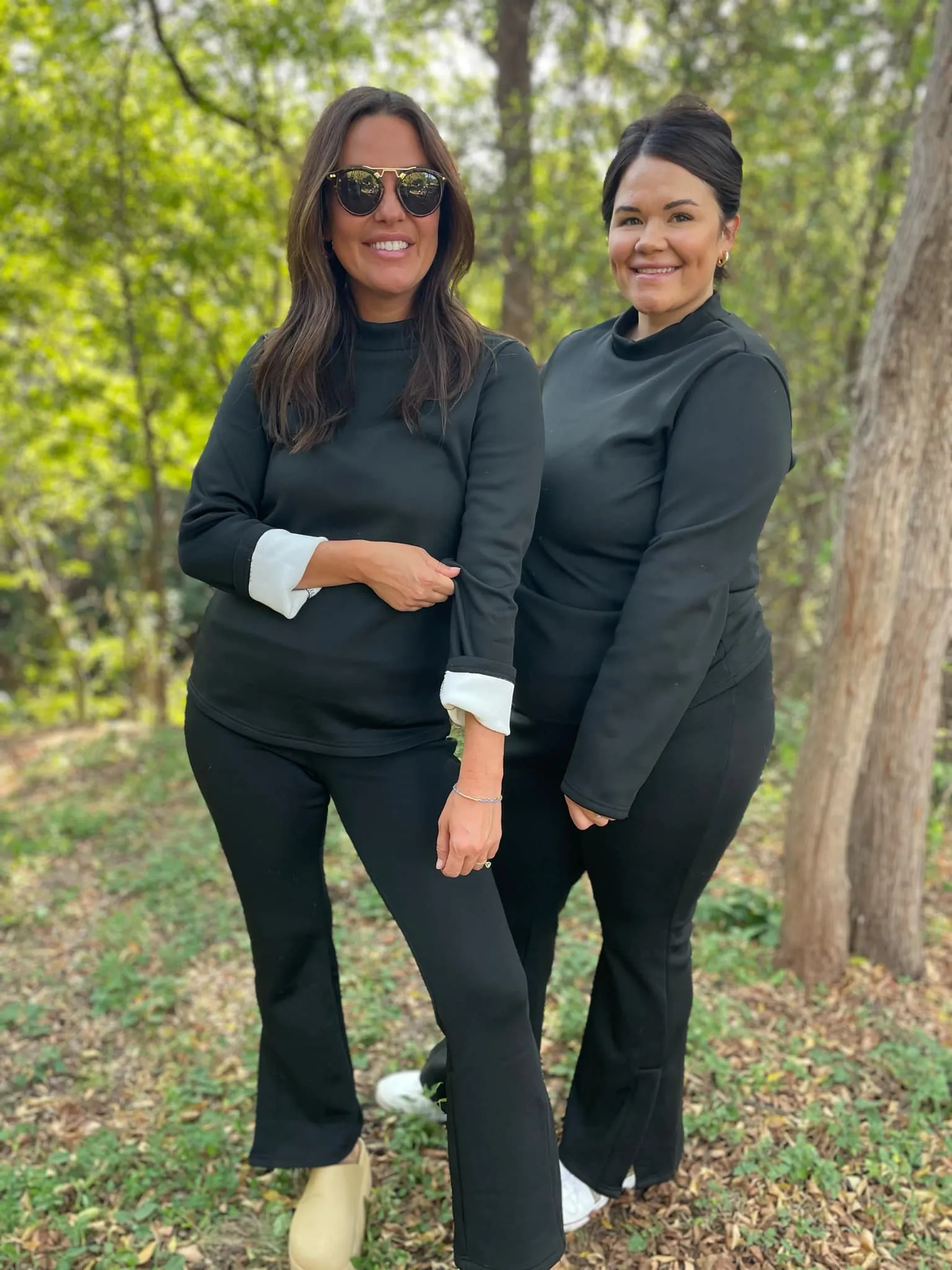 Cuddle Up Fleece Lined Top in Black
