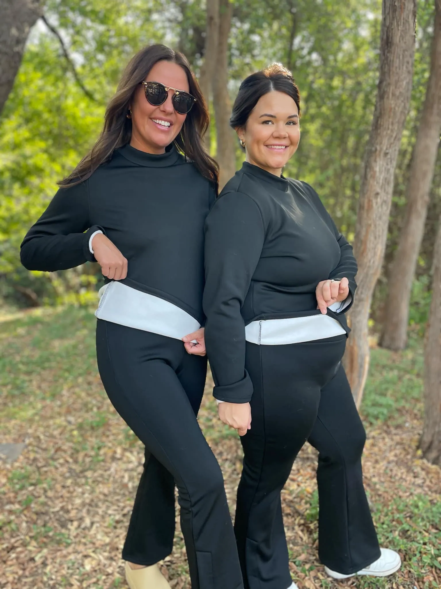 Cuddle Up Fleece Lined Top in Black