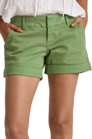 DEAR JOHN Hampton Shorts Women's Mid Rise Casual Classic Cuffed Folded Hem Womens Shorts