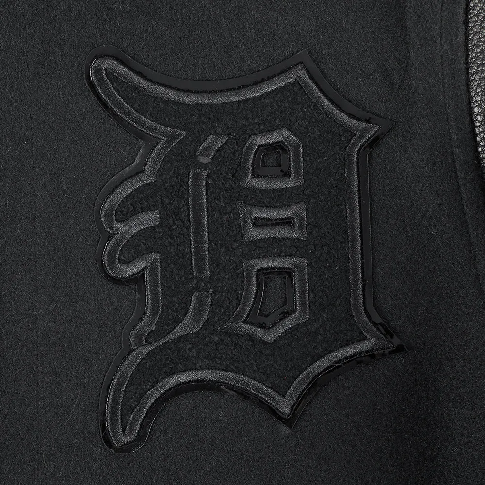DETROIT TIGERS TRIPLE BLACK BIG BOYS WOOL VARSITY JACKET (JET BLACK)