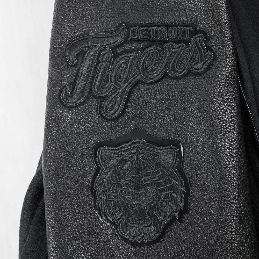 DETROIT TIGERS TRIPLE BLACK BIG BOYS WOOL VARSITY JACKET (JET BLACK)