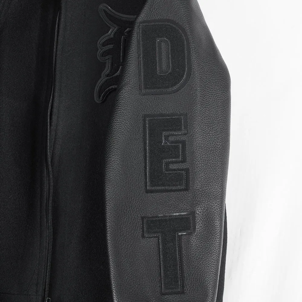 DETROIT TIGERS TRIPLE BLACK BIG BOYS WOOL VARSITY JACKET (JET BLACK)
