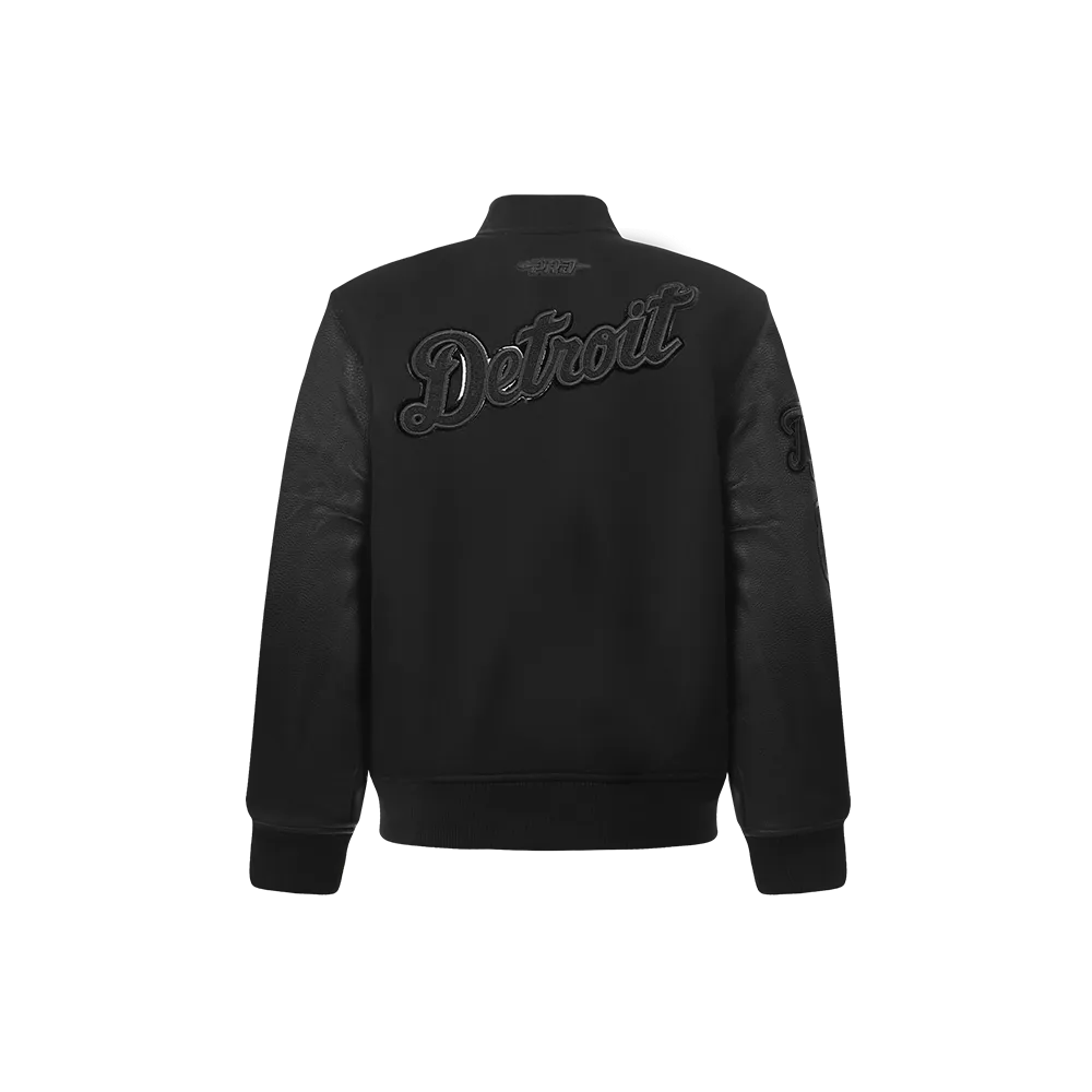 DETROIT TIGERS TRIPLE BLACK LITTLE BOYS WOOL VARSITY JACKET (JET BLACK)