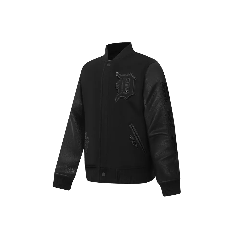 DETROIT TIGERS TRIPLE BLACK LITTLE BOYS WOOL VARSITY JACKET (JET BLACK)