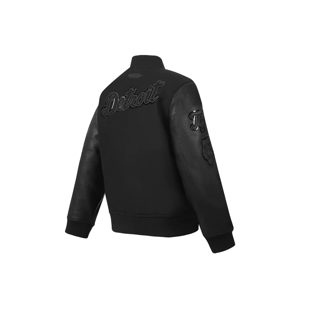 DETROIT TIGERS TRIPLE BLACK LITTLE BOYS WOOL VARSITY JACKET (JET BLACK)