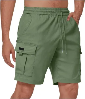 Dgoopd Cargo Shorts for Men Stretch Waist Casual Loose Drawstring Quick Dry Hiking Tactical Outdoor Work Shorts Summer 2025