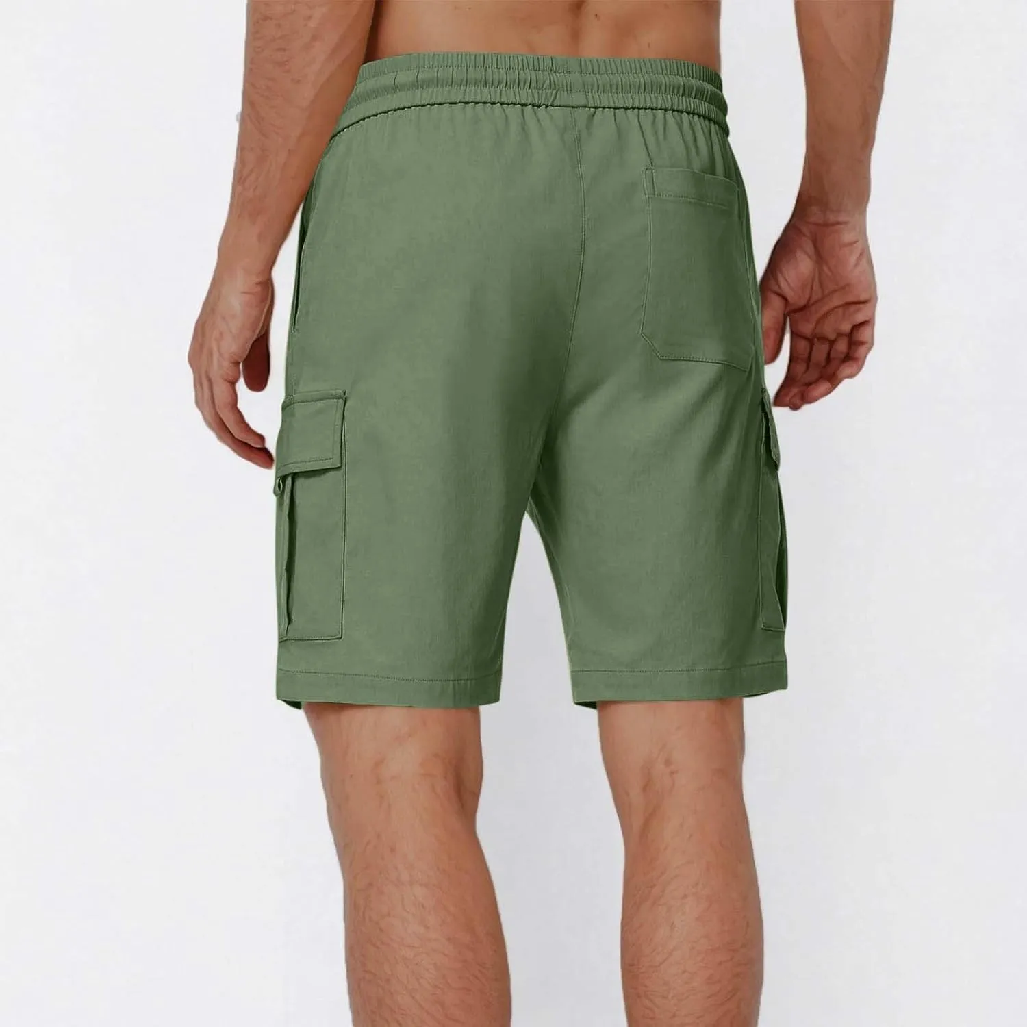Dgoopd Cargo Shorts for Men Stretch Waist Casual Loose Drawstring Quick Dry Hiking Tactical Outdoor Work Shorts Summer 2025