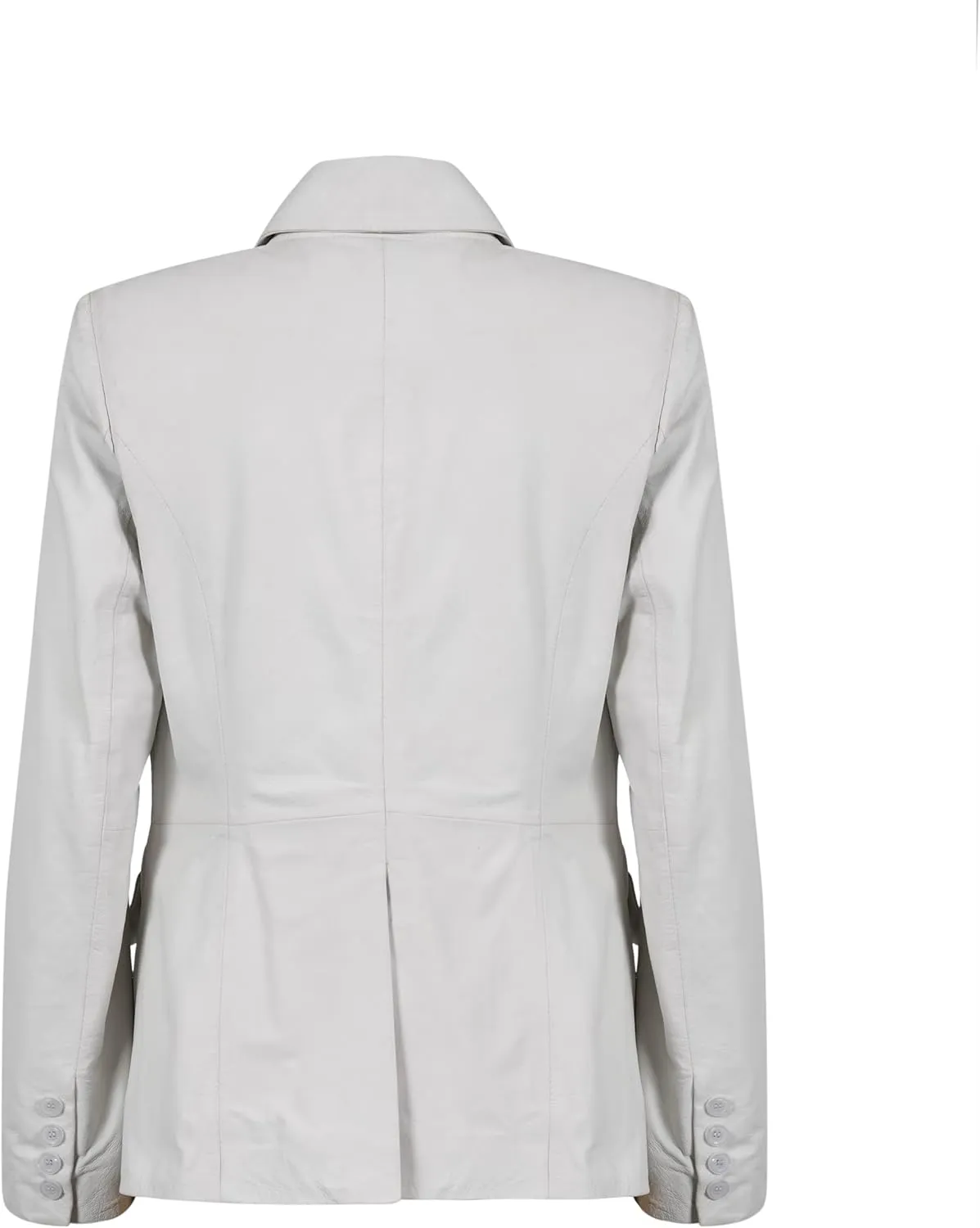 Double Breasted Fancy Buttons Lambskin Leather Blazer Women - Casual Coat Long Sleeves Style Leather Jacket for Women