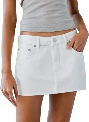 EMMIOL Women Denim Skort Skirt Stretchy Mid Waist Y2K Sexy Mini Skirts Dressy Casual Jean Skorts