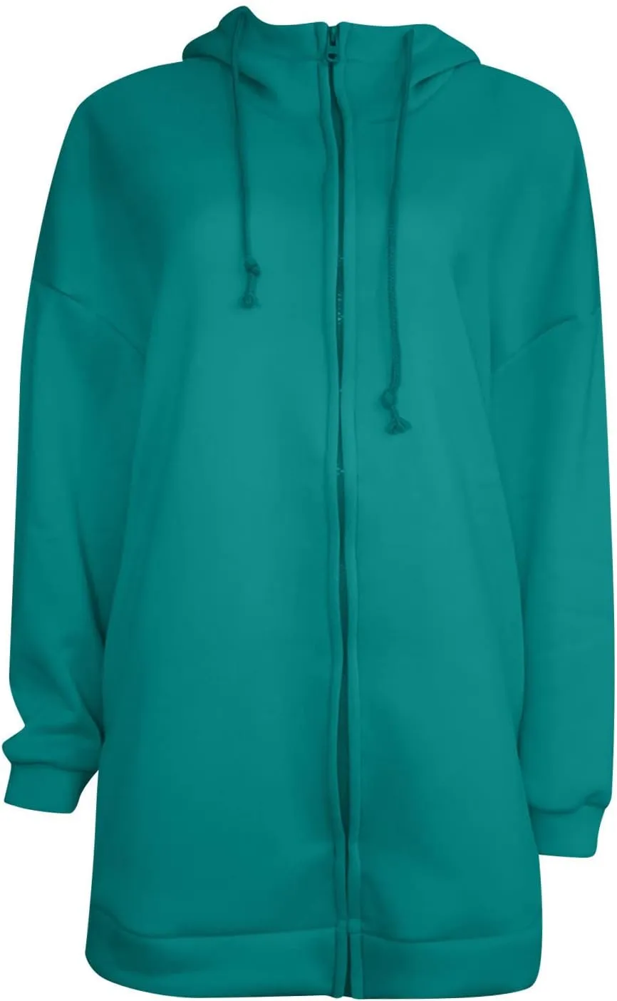 fartey Zip Up Hoodie Women Oversized Loose Baggy Long Sweatshirts Casual Drawstring Long Sleeve Y2K Jackets With Pockets