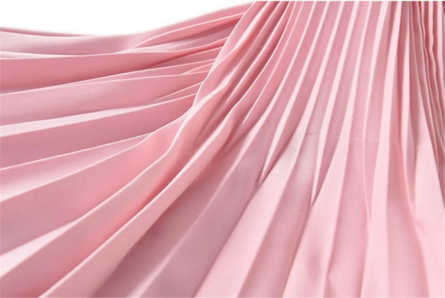 Fashion A-Line Women Pleated Spring Autumn Elegant High Waist Vintage Office Ladies Midi Skirts