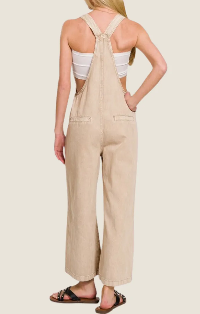 Fawn Black Knot Strap Overalls