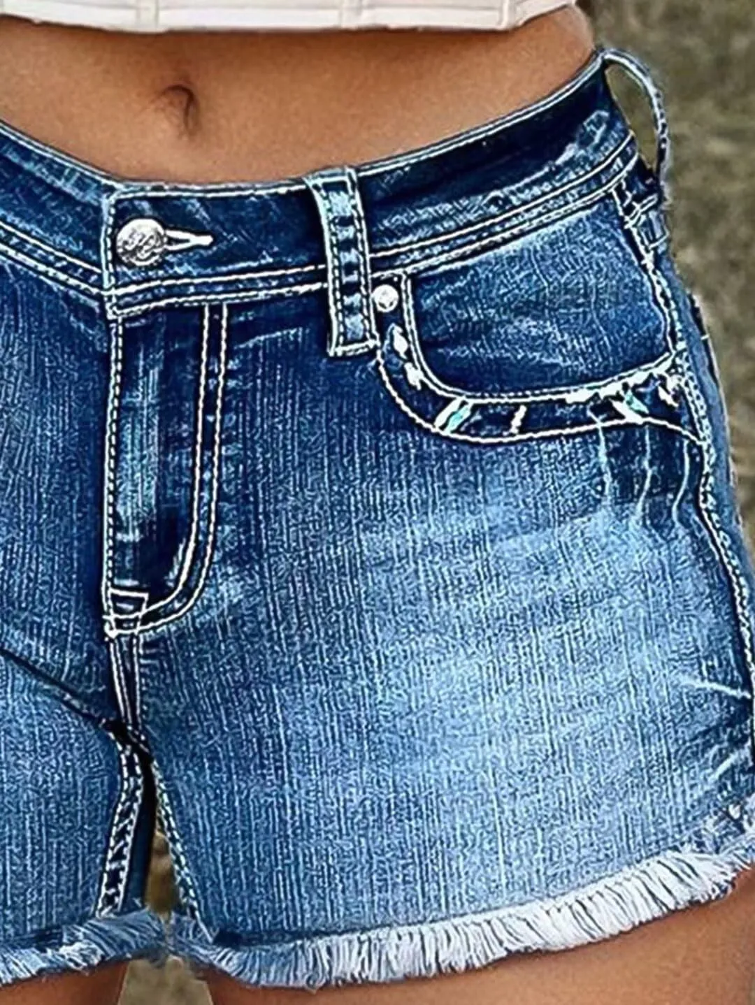 Flamingals Women Jean Shorts High Waist Distressed Frayed Raw Hem Straight Leg Denim Shorts