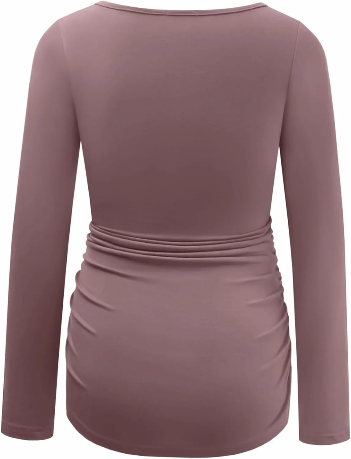 GINKANA Maternity Shirts Square Neck Slim Fit Tee Top Pregnancy Basic Long Sleeve Shirt for Daily Wear