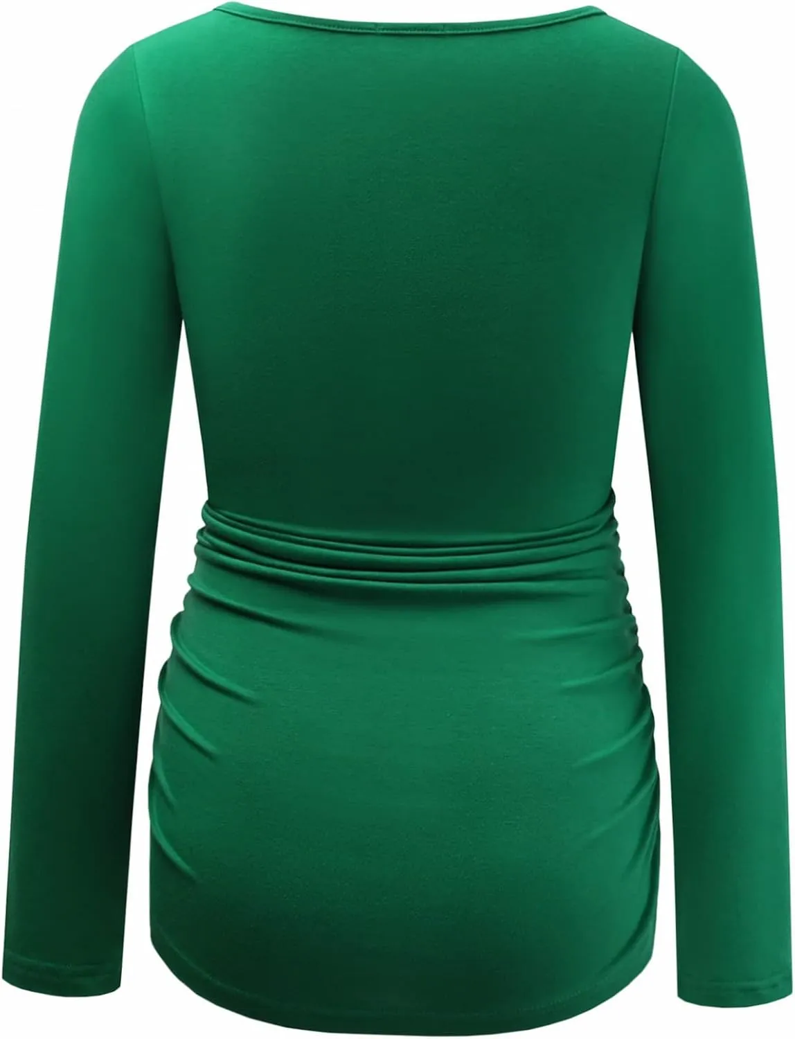 GINKANA Maternity Shirts Square Neck Slim Fit Tee Top Pregnancy Basic Long Sleeve Shirt for Daily Wear