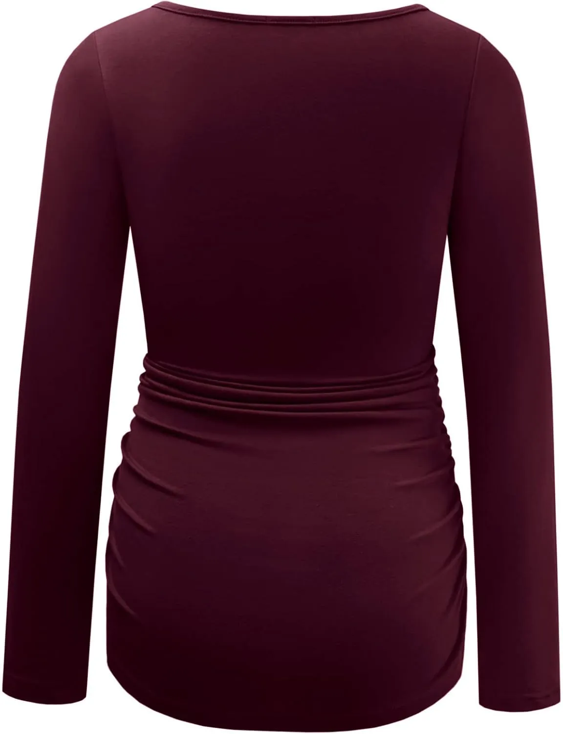 GINKANA Maternity Shirts Square Neck Slim Fit Tee Top Pregnancy Basic Long Sleeve Shirt for Daily Wear