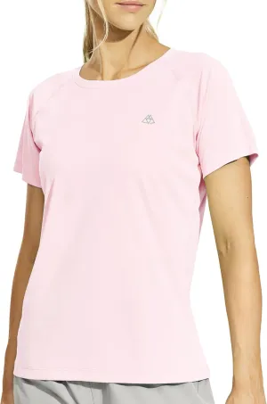 Haimont Women's Dry Fit Athletic Running T-Shirts UPF 50 Sun Protection Short Sleeve UV Gym Workout Activewear Tee Shirt