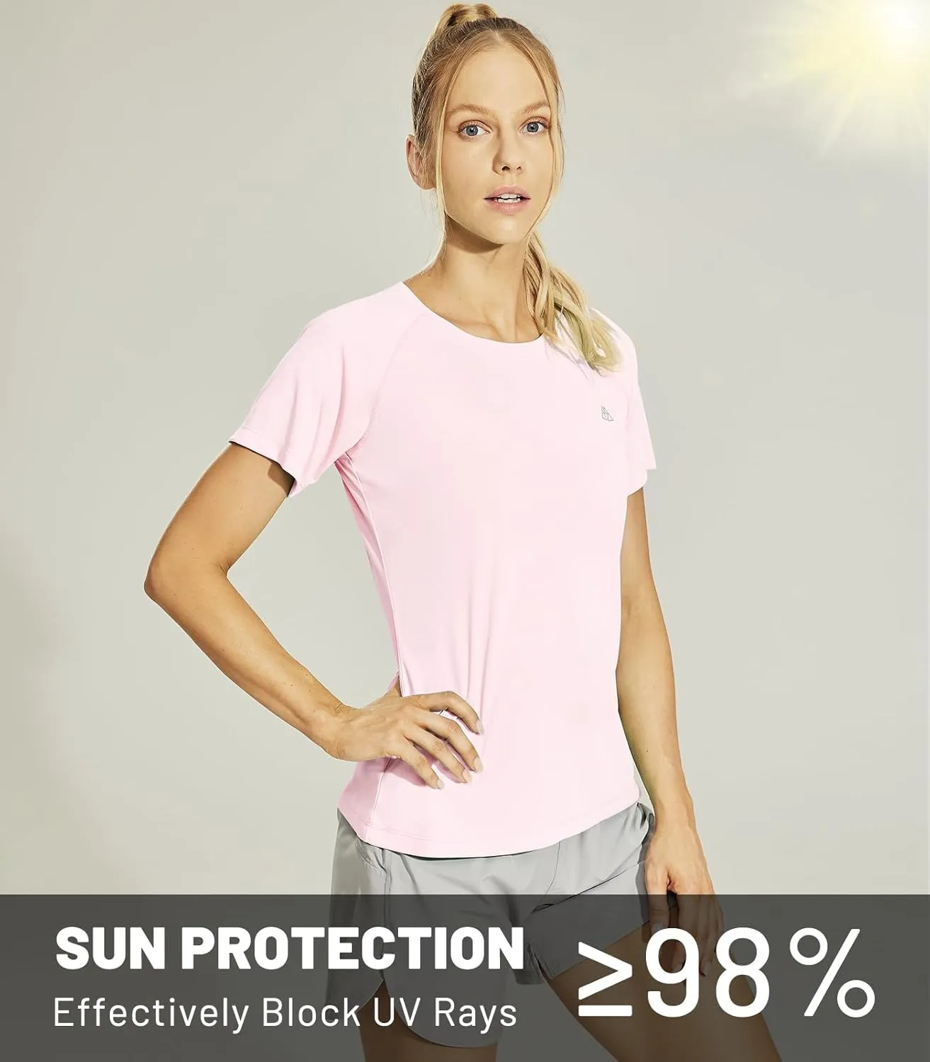 Haimont Women's Dry Fit Athletic Running T-Shirts UPF 50 Sun Protection Short Sleeve UV Gym Workout Activewear Tee Shirt