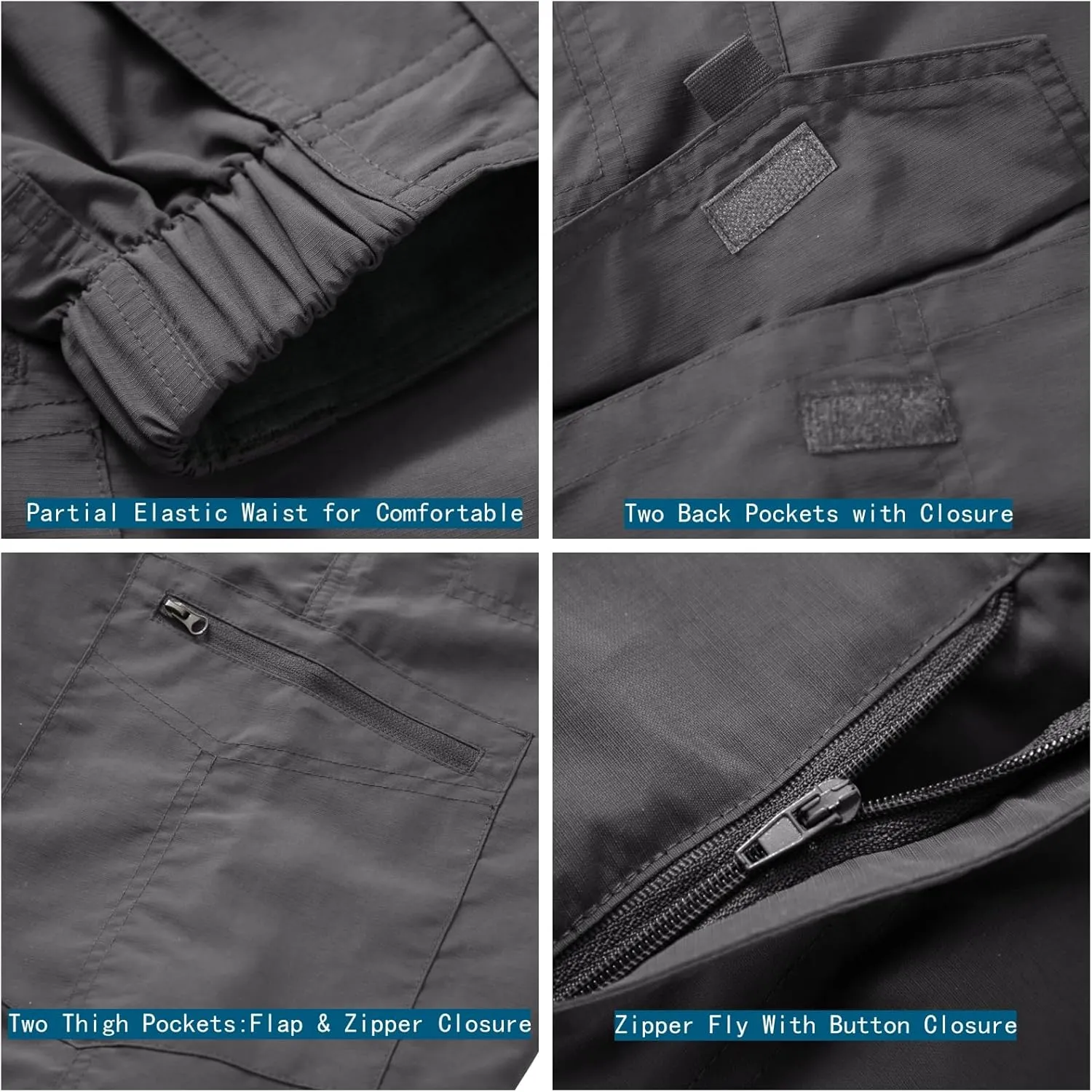 Hiking Shorts for Men Cargo Casual Quick Dry Lightweight Stretch Waist Outdoor Fishing Travel Shorts