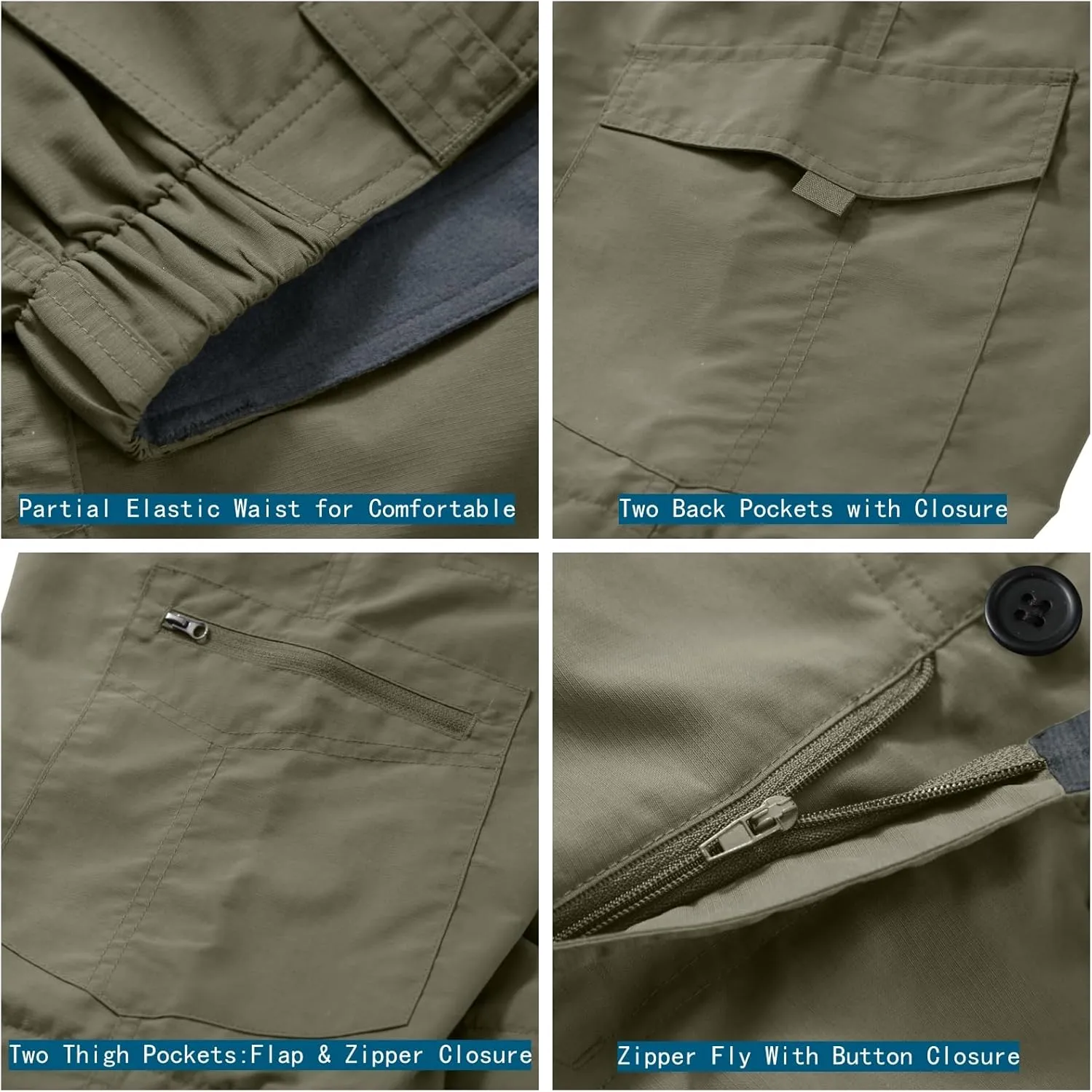 Hiking Shorts for Men Cargo Casual Quick Dry Lightweight Stretch Waist Outdoor Fishing Travel Shorts